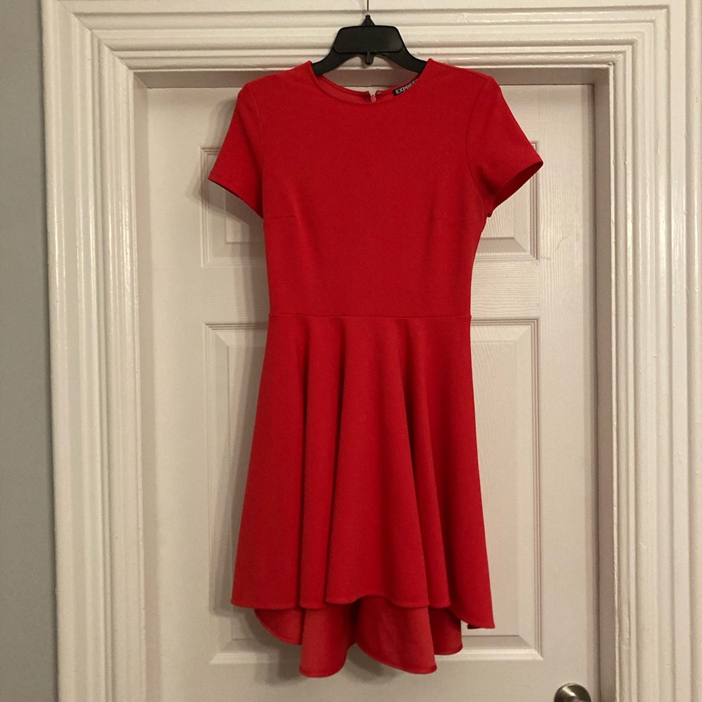 Size 4 bright pink express high neck cap sleeve dress.